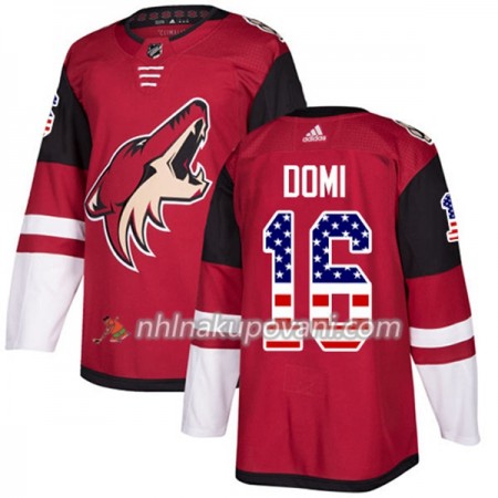 Arizona Coyotes Dresy Max Domi 16 2017-2018 USA Flag Fashion Černá Adidas Authentic - Pánské